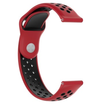 Silikónový remienok (šírka 22mm) – červeno-čierna – Huawei Watch GT / GT2 / Samsung Watch 46mm / Gear S3 / Vivoactive 4