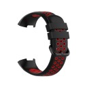 Silikónový remienok Fitbit Charge 3 / 4 – Perforated – čierno-červená