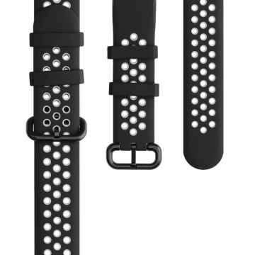 Silikónový remienok Fitbit Charge 3 / 4 – Perforated – čierno-šedá