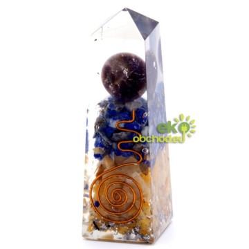 Orgonitový obelisk s lapisom a avanturínom - 9cm