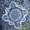 Vak cez ramená s ručne maľovaným vzorom – Mandala strieborno-levandulová
