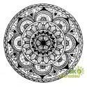 Dekoratívna samolepka - Mandala Kvet - čierna
