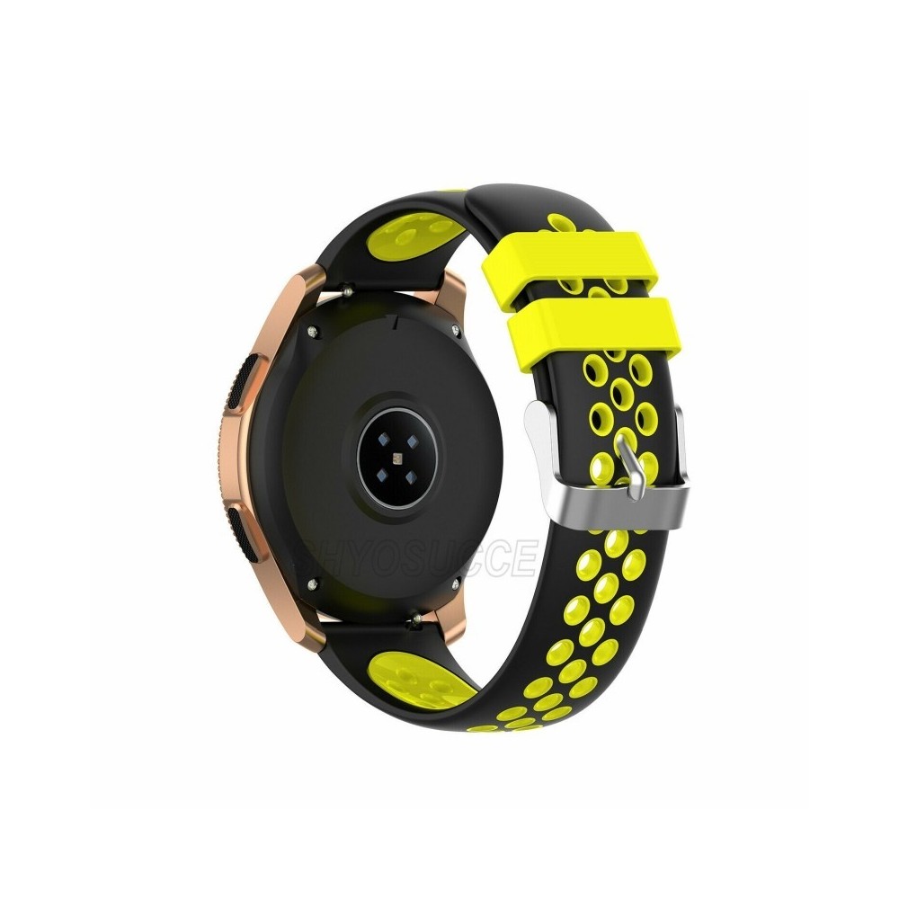 Silikónový remienok (šírka 20mm) – čierno-žltá – Huawei Watch GT2 (42mm) / Samsung Watch 3 41mm