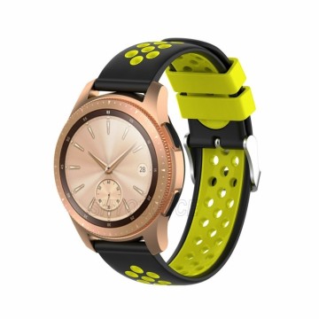 Silikónový remienok (šírka 20mm) – čierno-žltá – Huawei Watch GT2 (42mm) / Samsung Watch 3 41mm