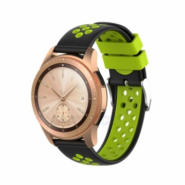 Silikónový remienok (šírka 20mm) – čierno-zelená – Huawei Watch GT2 (42mm) / Samsung Watch 3 41mm