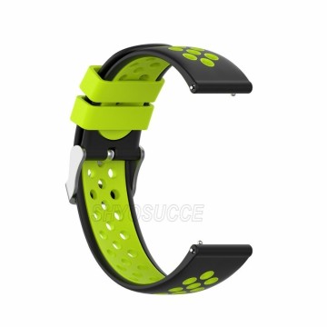 Silikónový remienok (šírka 20mm) – čierno-zelená – Huawei Watch GT2 (42mm) / Samsung Watch 3 41mm