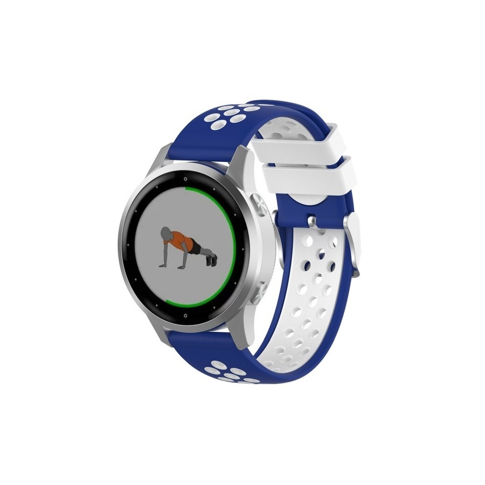 Silikónový remienok (šírka 20mm) – modro-biela – Huawei Watch GT2 (42mm) / Samsung Watch 3 41mm