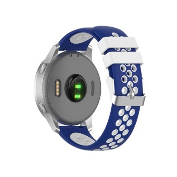 Silikónový remienok (šírka 20mm) – modro-biela – Huawei Watch GT2 (42mm) / Samsung Watch 3 41mm