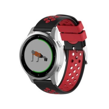 Silikónový remienok (šírka 20mm) – čierno-červená –  Samsung Watch 3 41mm