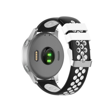 Silikónový remienok (šírka 20mm) – čierno-biela - Samsung Galaxy Watch Active 2 40mm (SM-R830)