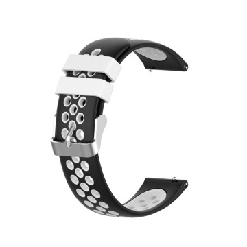 Silikónový remienok (šírka 20mm) – čierno-biela - Samsung Galaxy Watch Active 2 40mm (SM-R830)
