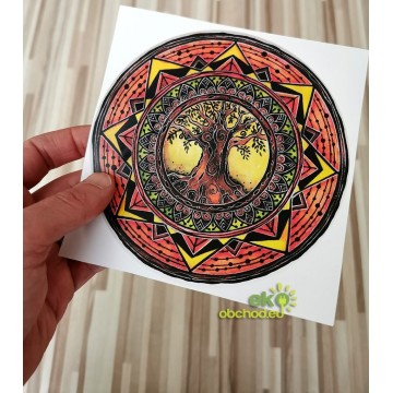 Dekoratívna samolepka - Strom života v kmeni - hnedá