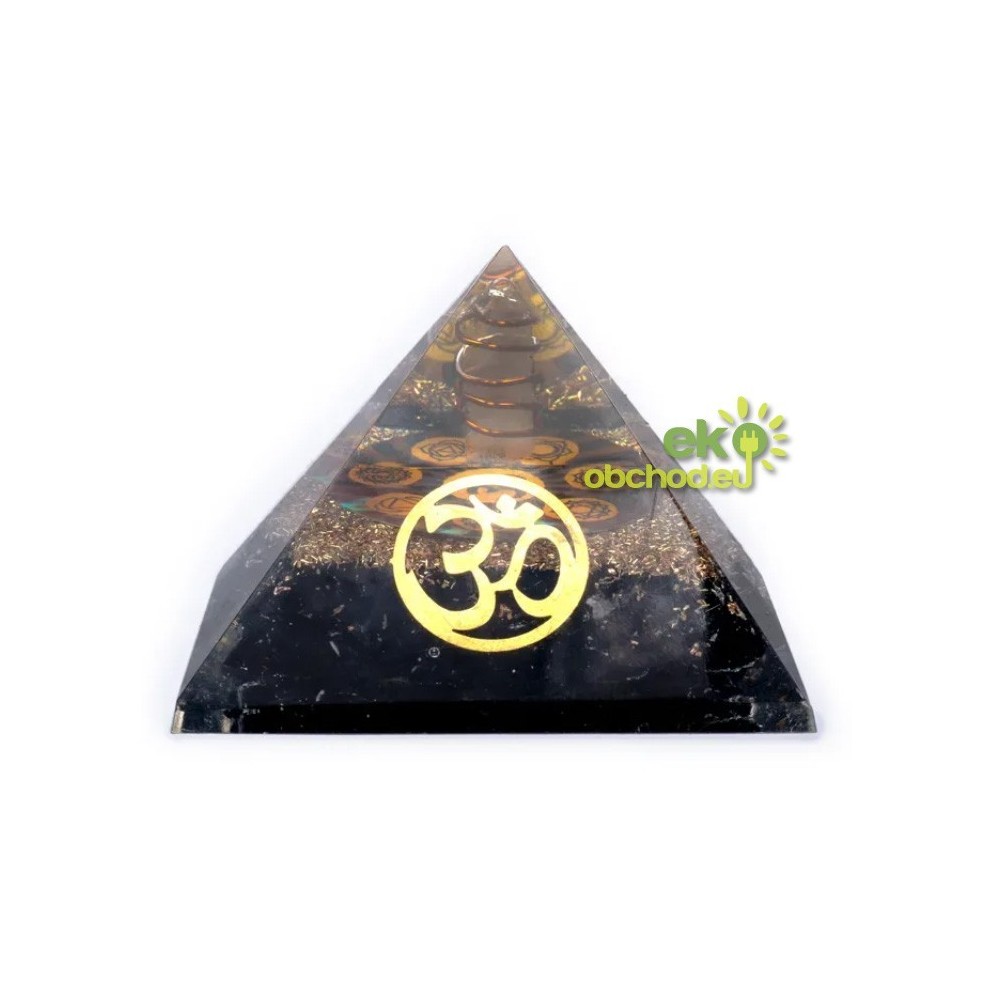 Orgonitová čakrová pyramída s čiernym turmalínom – ÓM