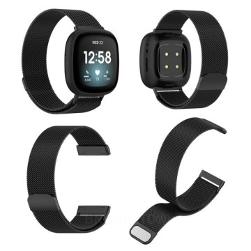 Kovový remienok Fitbit Versa 3 / Sense – Magnetic – čierna