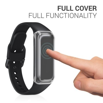 Silikónový obal Samsung Galaxy Fit 2 (SM-R220) – priehľadná / čierna (2ks)