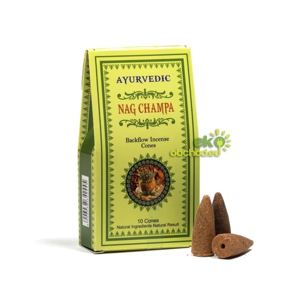Vonné kužele tečúci dym Ayurvedic – Nag Champa – 10ks