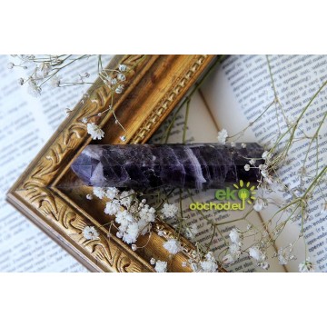 Ametyst, tromlovaný kameň - obelisk