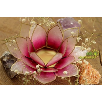 Svietnik Lotosový kvet 13,5cm – svetlo-ružový