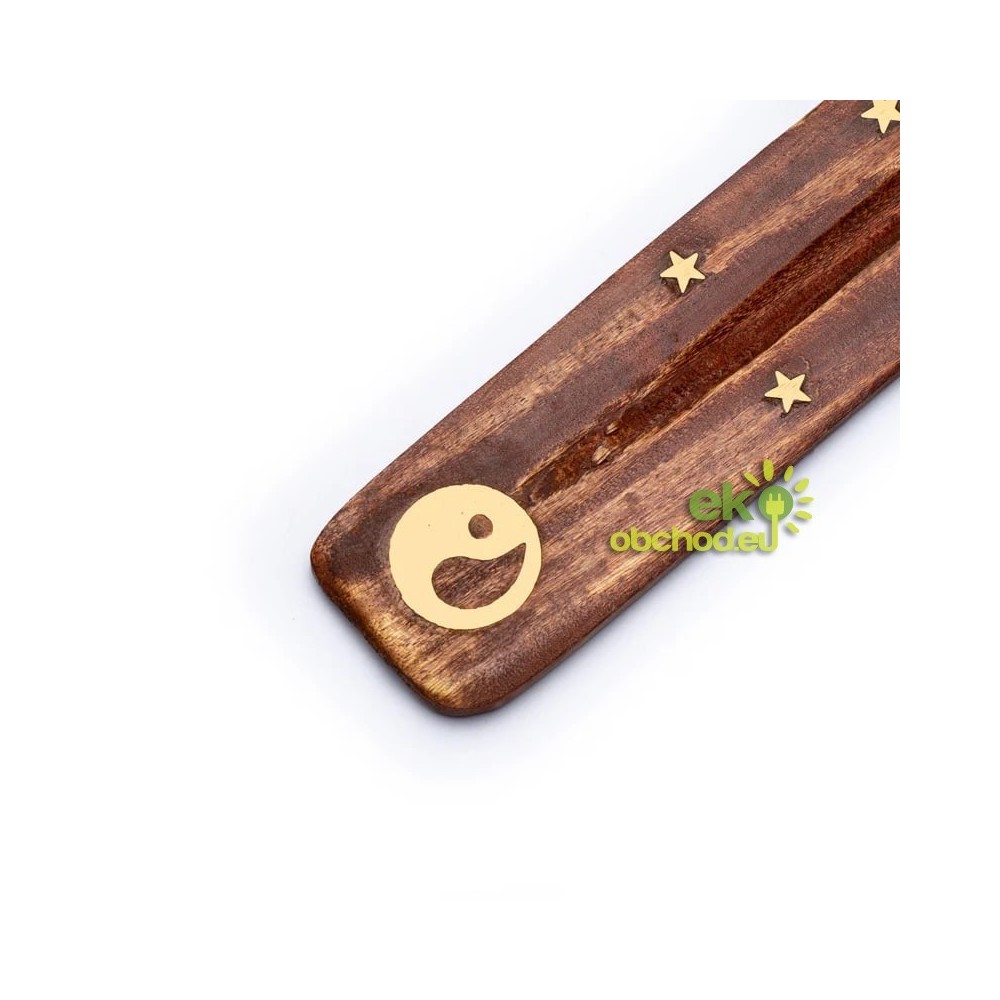 Stojanček pre vonné tyčinky, drevený – Yin Yang