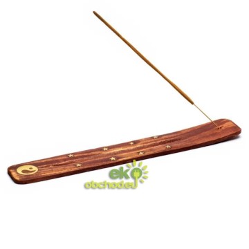 Stojanček pre vonné tyčinky, drevený – Yin Yang