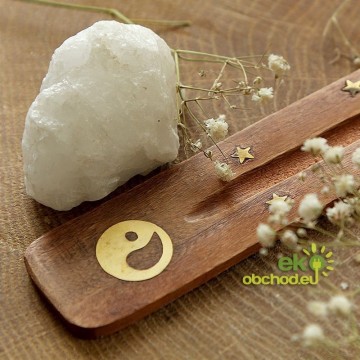 Stojanček pre vonné tyčinky, drevený – Yin Yang