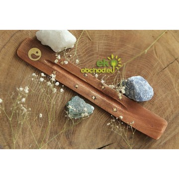 Stojanček pre vonné tyčinky, drevený – Yin Yang