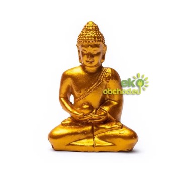 Zlatý meditujúci Buddha v darčekovej taštičke