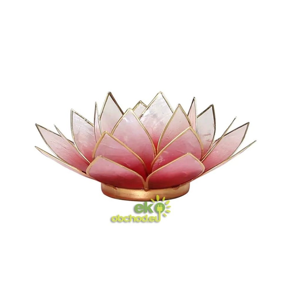 Svietnik Lotosový kvet 13,5cm – svetlo-červený