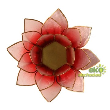 Svietnik Lotosový kvet 13,5cm – svetlo-červený