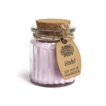 Sójová vonná sviečka v skle - Fialka