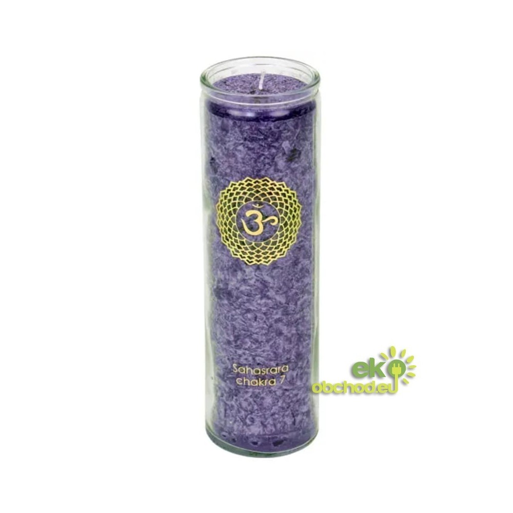 AROMATICKÁ SVIEČKA 7. ČAKRA SAHASRARA ČAS HORENIA 100 HODÍN