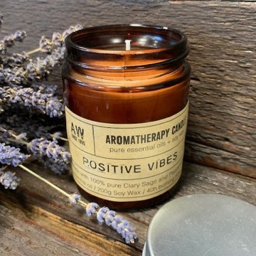 Aromaterapeutická sójová sviečka 200g - Pozitívne Vibrácie