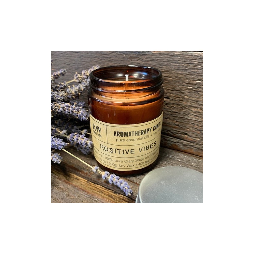 Aromaterapeutická sójová sviečka 200g - Pozitívne Vibrácie