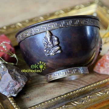 Medená miska, kadidelnica – Ganéša