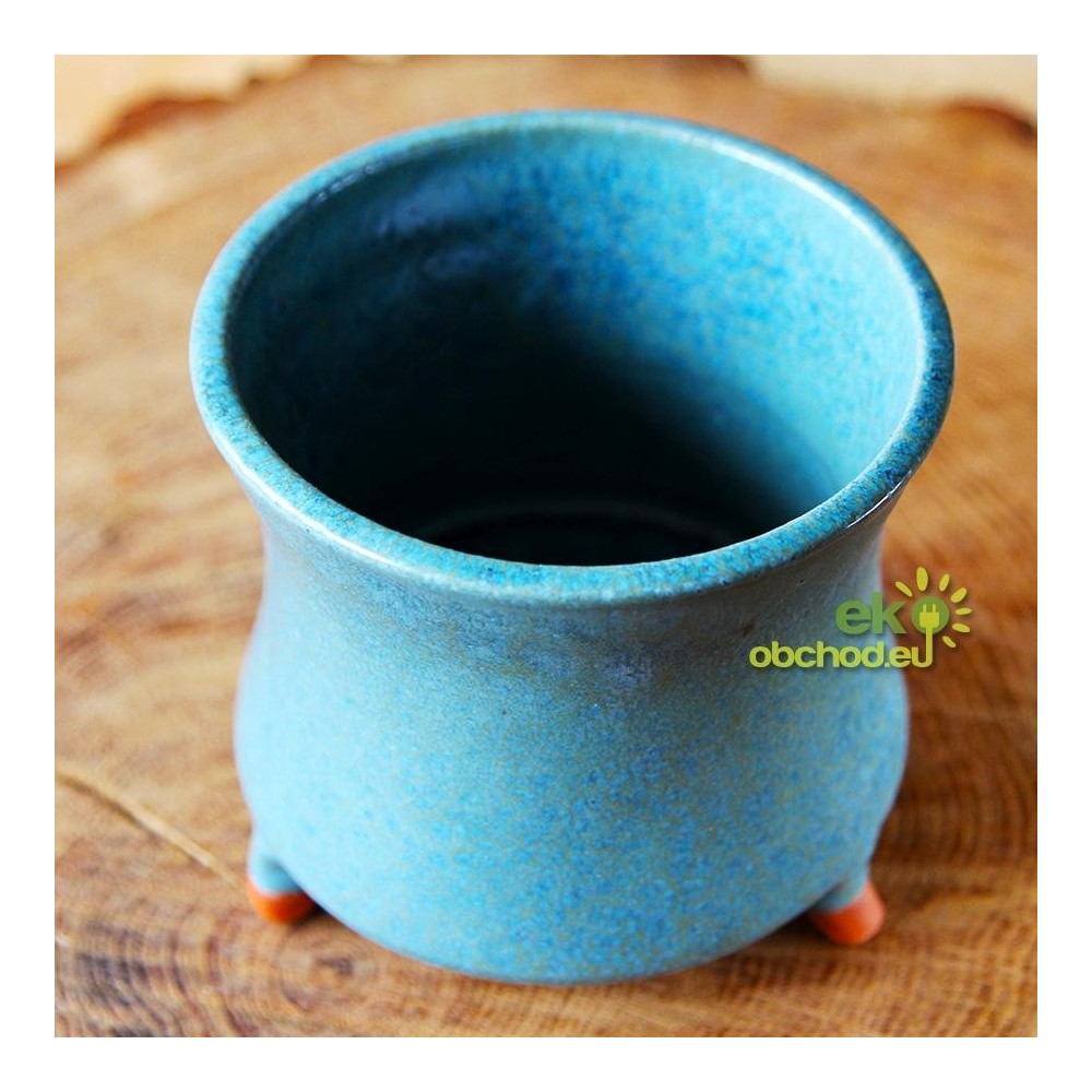 Kadidelnica - keramická vysoká, svetlo-modrozelená