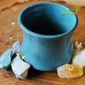 Kadidelnica - keramická vysoká, svetlo-modrozelená