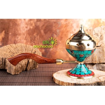 Kadidelnica TYRKYS, KORÁL, LAPIZ LAZULI s rukoväťou